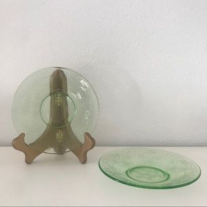 Florentine Green Depression Glass Plates